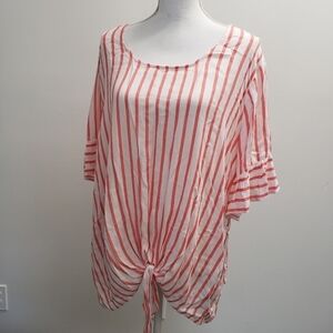 Est 1946 Womens Striped Top Front Tie Top Size XL